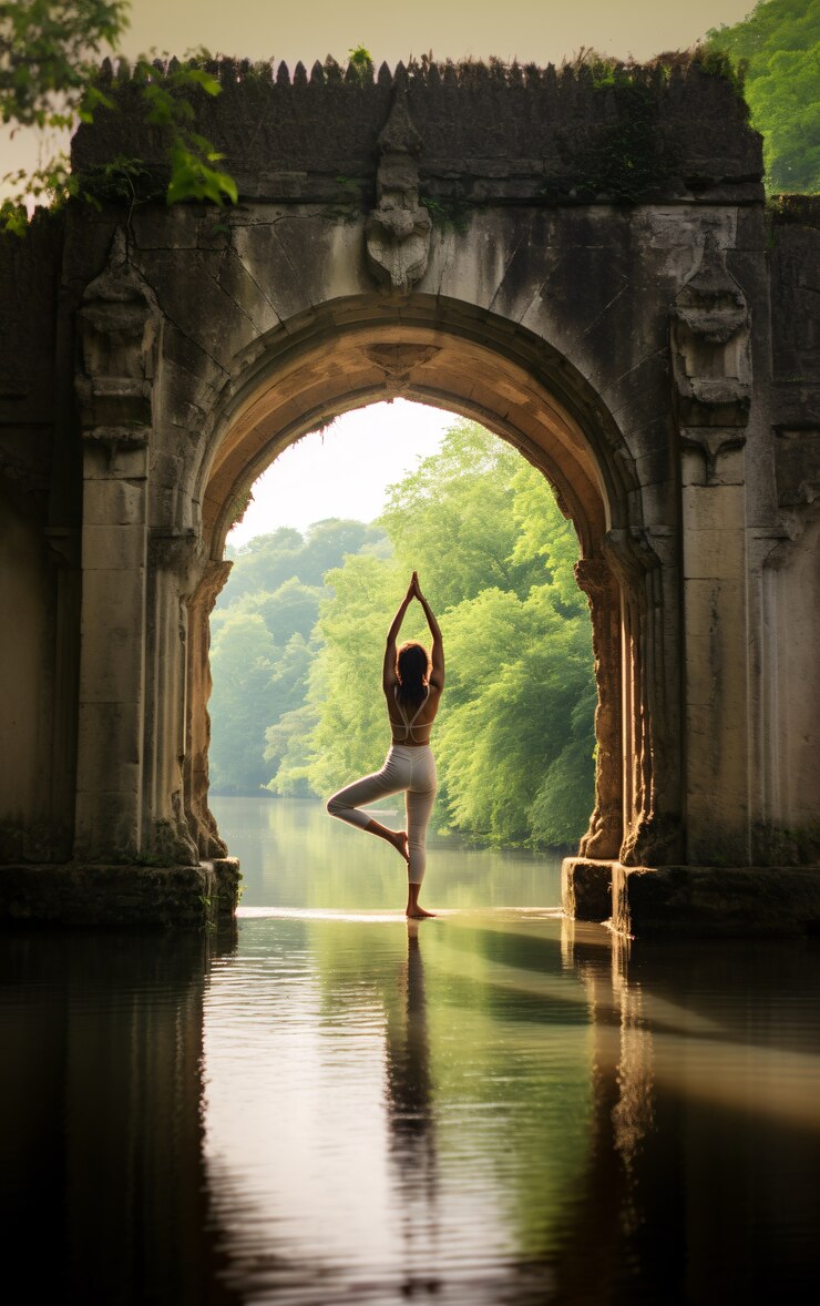 Photo gratuit une femme qui fait du yoga.