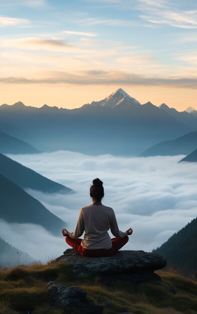 Une femme qui fait du yoga.