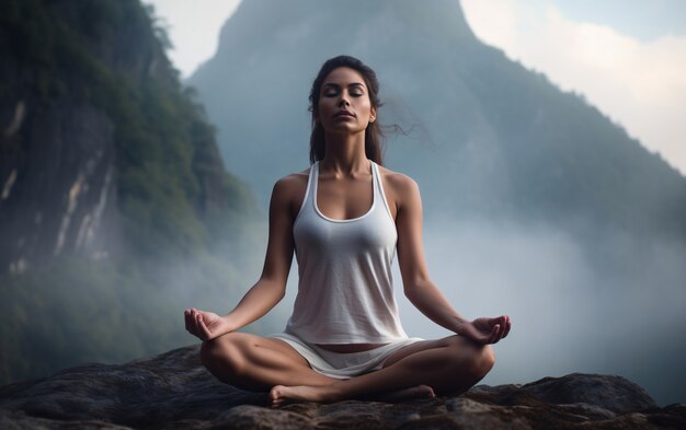 Une femme qui fait du yoga.