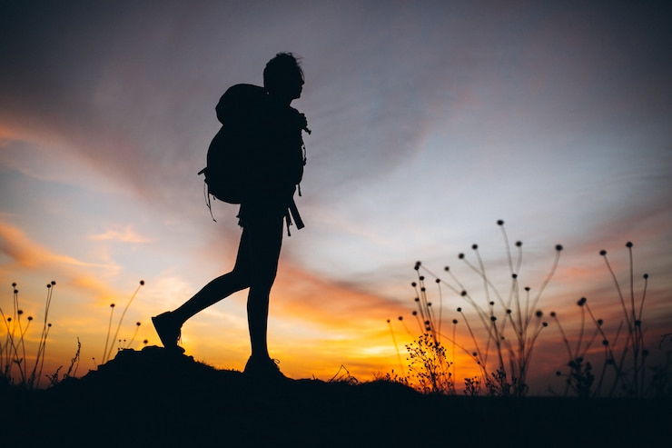 Photo gratuit femme, randonnée, montagnes