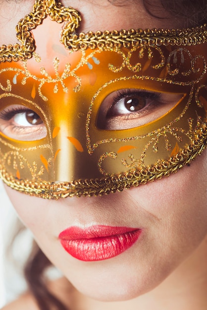 Femme séduisante dans un beau masque