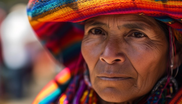 Photo gratuite une femme souriante en vêtements traditionnels regardant la caméra générée par l'intelligence artificielle