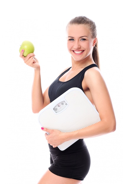 femme sportive avec apple