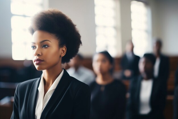 Femme de taille moyenne travaillant comme avocate