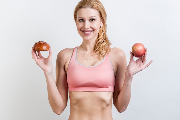 Femme, Tenue, Pomme, Pâtisserie