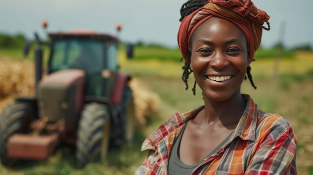 Femme travaillant dans l'agriculture rurale et le secteur agricole pour célébrer les femmes dans le domaine du travail pour la fête du travail.