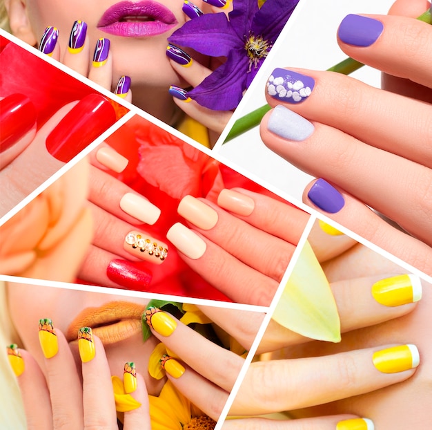 Femmes avec concept créatif d'art d'ongle