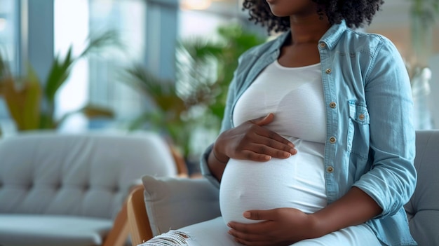 Photo gratuite des femmes enceintes noires posent.