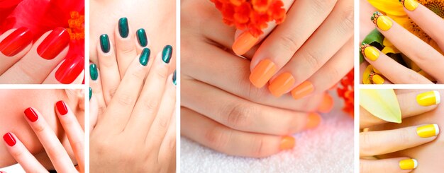 Femmes avec un nail art créatif coloré