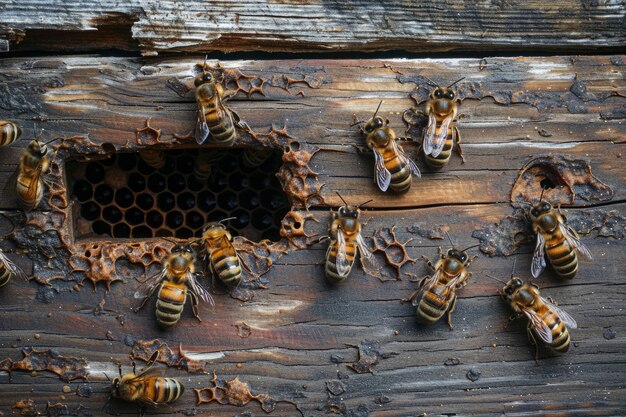 Une ferme d'abeilles de près