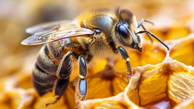 Photo gratuite une ferme d'abeilles de près