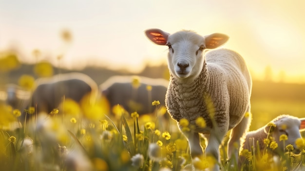 Photo gratuite ferme de moutons photoréaliste