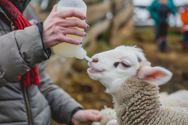 Photo gratuite ferme de moutons photoréaliste