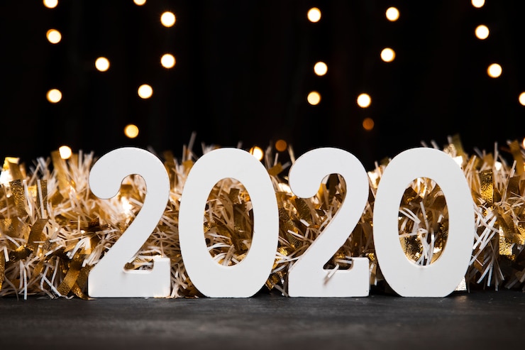 Photo gratuit fête de célébration vue de face 2020