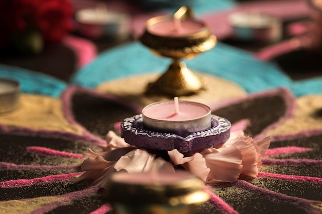 Photo gratuite fête de diwali de la tradition des lumières