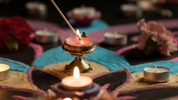 Fête de Diwali de la tradition des lumières