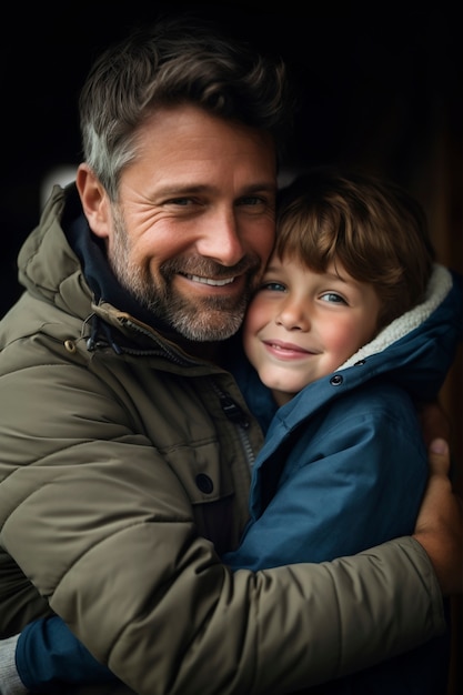 Photo gratuite fête des pères avec l'enfant