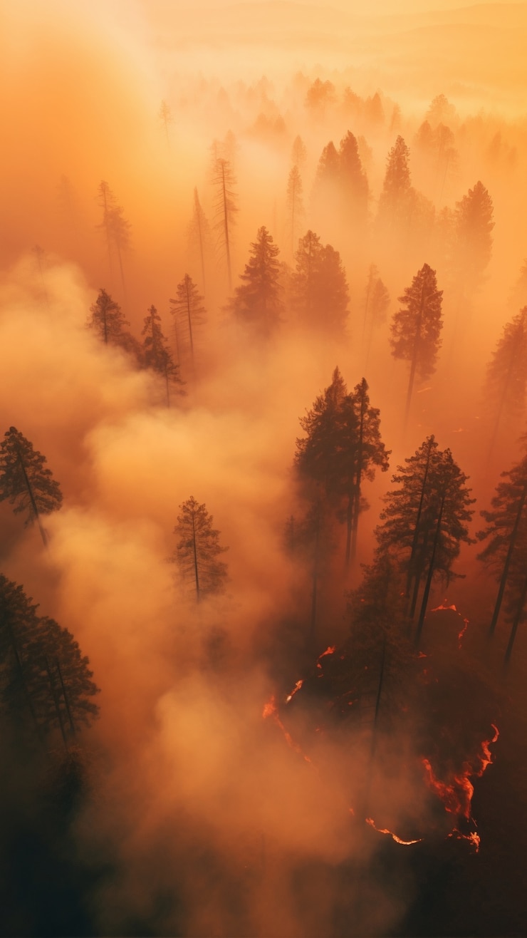 Photo gratuit le feu brûle la nature sauvage