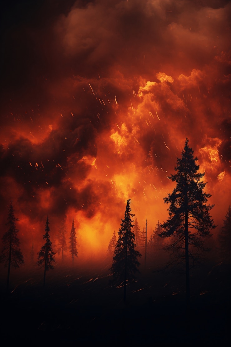 Photo gratuit le feu brûle la nature sauvage