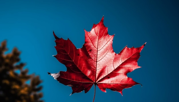 Feuille d'érable d'automne vibrante symbole de la beauté de la nature générée par l'IA