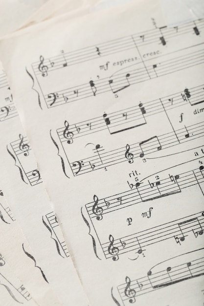 Feuille de notes de musique