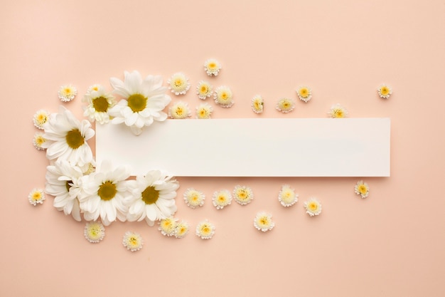 Photo gratuite feuille de papier avec des fleurs épanouies