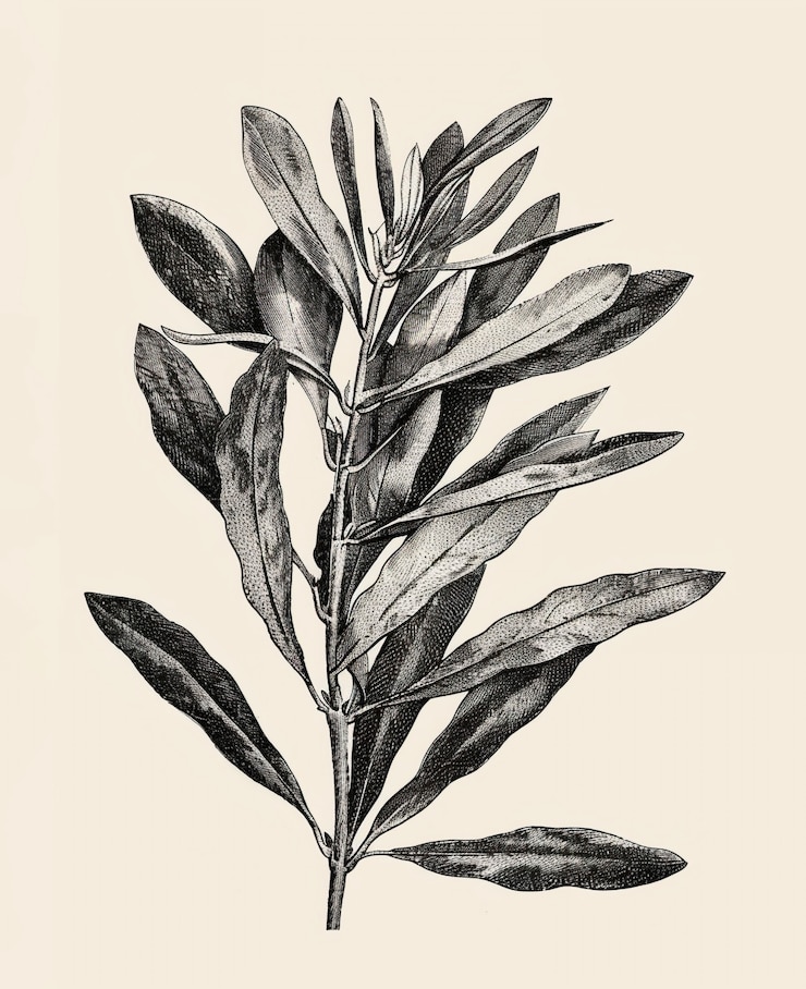 Photo gratuit feuille vintage monochrome dans le style de l'art en ligne