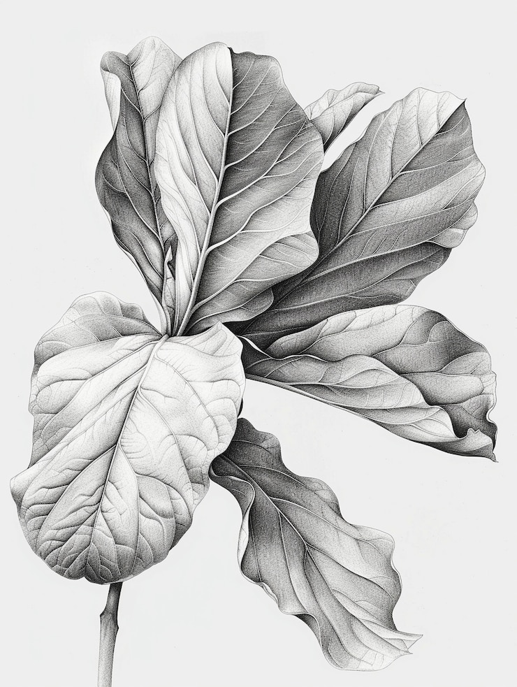 Photo gratuit feuille vintage monochrome dans le style de l'art en ligne