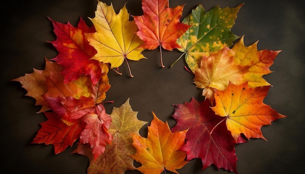 Photo gratuite feuilles d'érable vibrantes tombant automne beauté organique ia générative