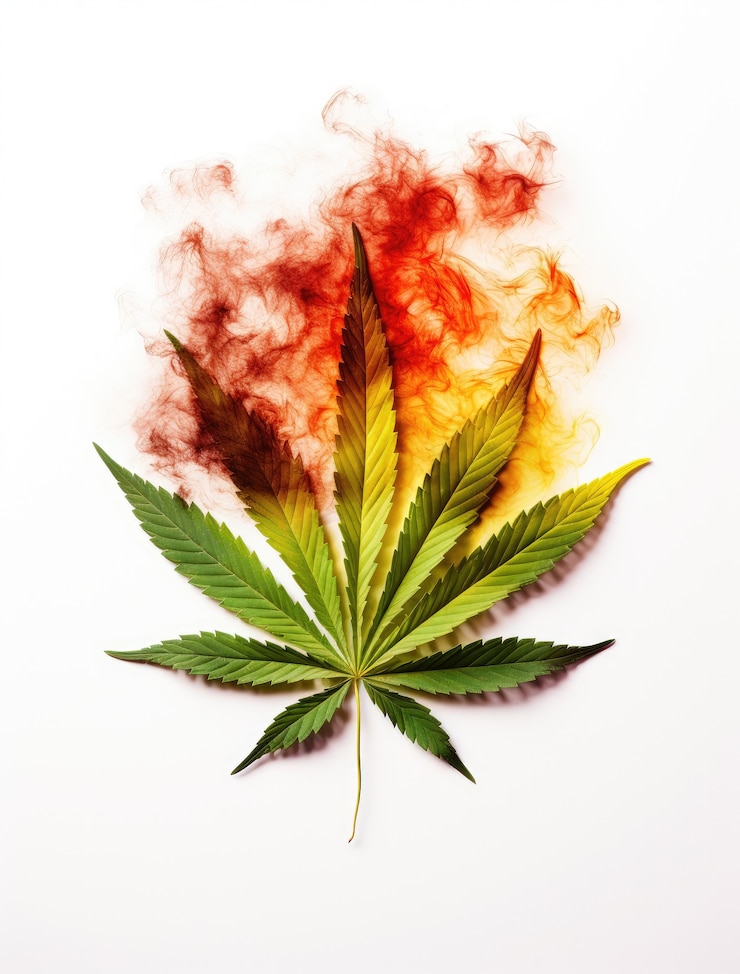 Photo gratuit des feuilles de marijuana vertes fraîches et vibrantes sur un fond varié
