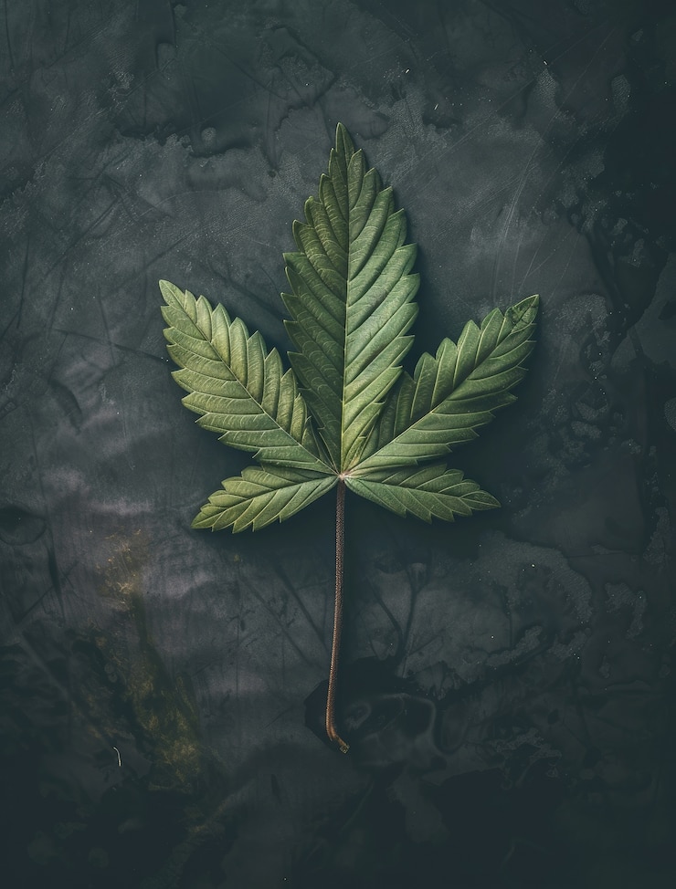 Photo gratuit des feuilles de marijuana vertes fraîches et vibrantes sur un fond varié