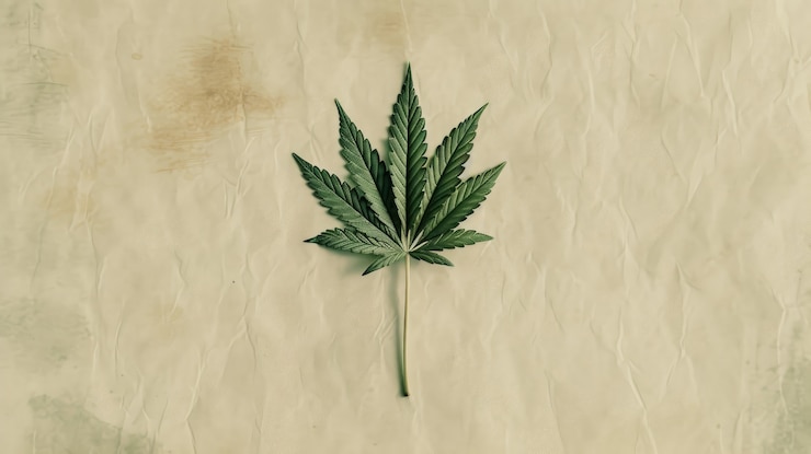 Photo gratuit des feuilles de marijuana vertes fraîches et vibrantes sur un fond varié