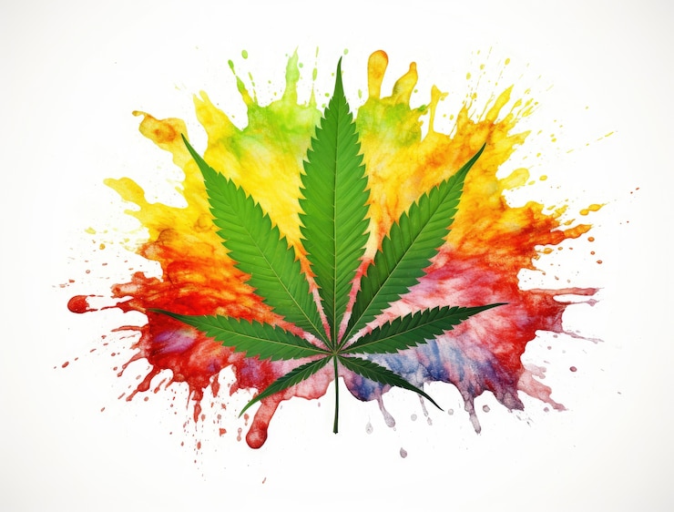 Photo gratuit des feuilles de marijuana vives avec des couleurs vertes vives
