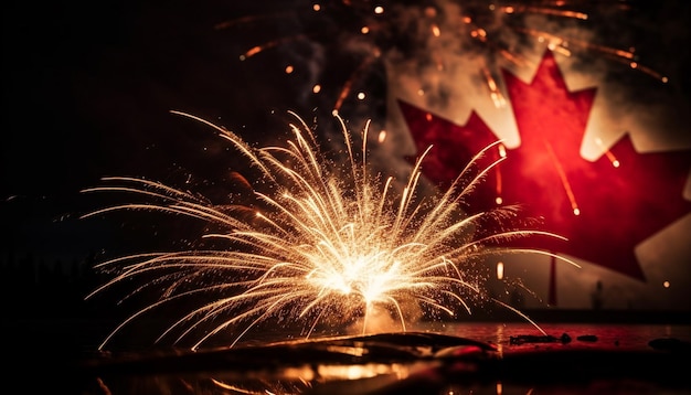 Photo gratuite des feux d'artifice explosifs enflamment la célébration avec des couleurs vibrantes générées par l'ia