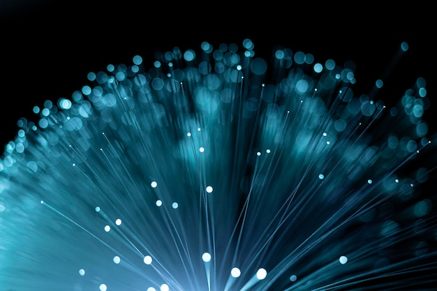 Fibre optique bleu vif