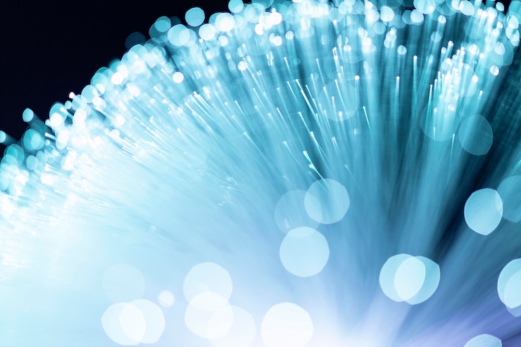 Photo gratuit fibre optique bleue