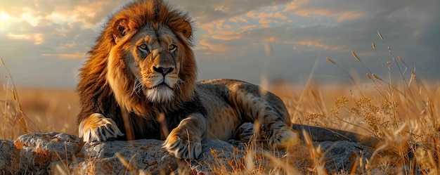 La fierté du lion dans la forêt sèche