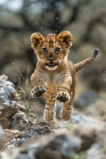 La fierté du lion dans la forêt sèche