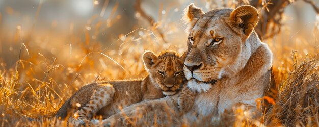 La fierté du lion dans la forêt sèche