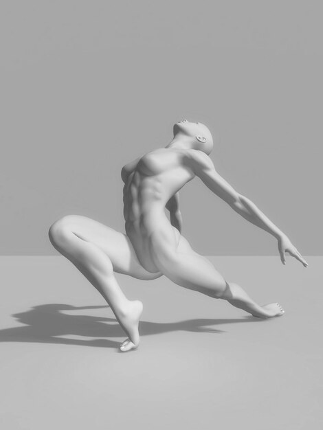 Figure féminine 3D en pose de ballet