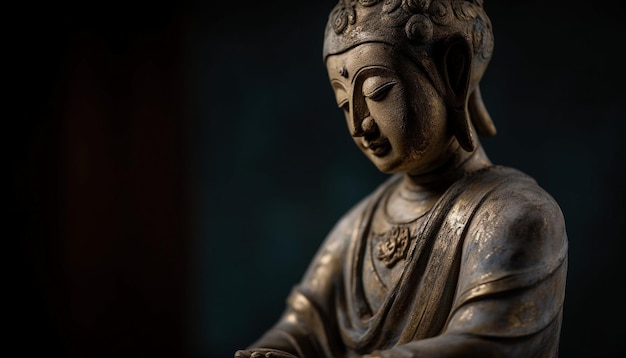 Photo gratuite une figurine ancienne incarne la sagesse pacifique de la culture chinoise générée par l'ia