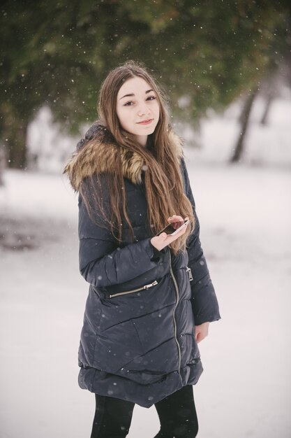 fille en hiver