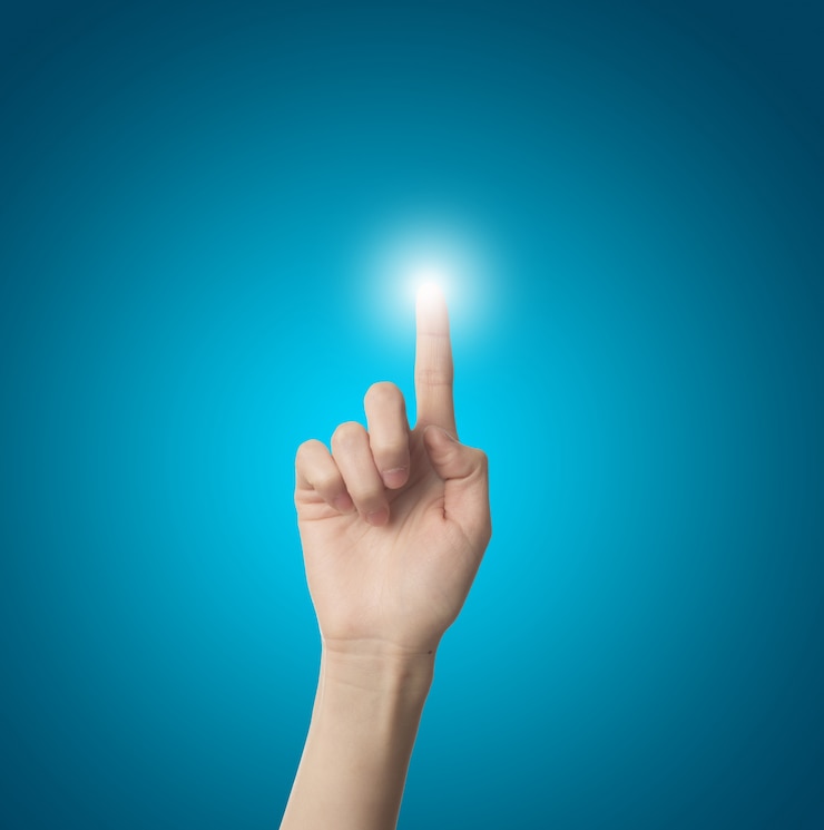 Photo gratuit finger toucher une lumière