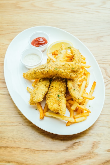 fish and chips avec des frites