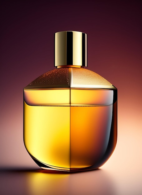 Un flacon de parfum avec un bouchon doré