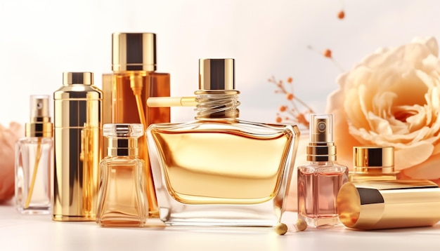 Flacon de produit de beauté parfumé, un arôme luxueux pour la relaxation généré par l'intelligence artificielle