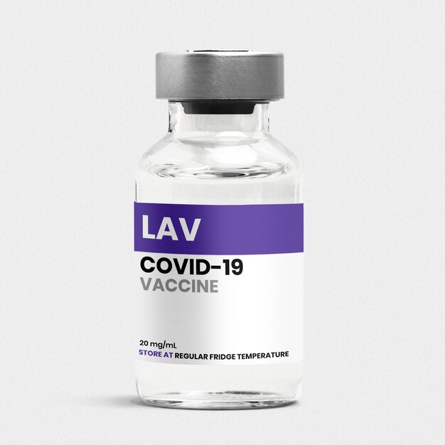 Flacon en verre d'injection de vaccin COVID-19 LAV