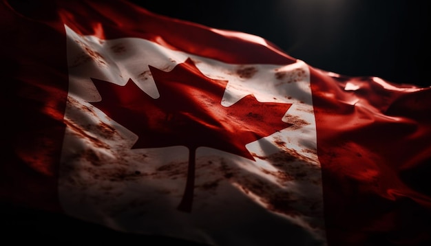 La flamme de la feuille d'érable symbolise le patriotisme canadien et la célébration AI générative