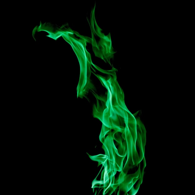 Flamme verte du feu