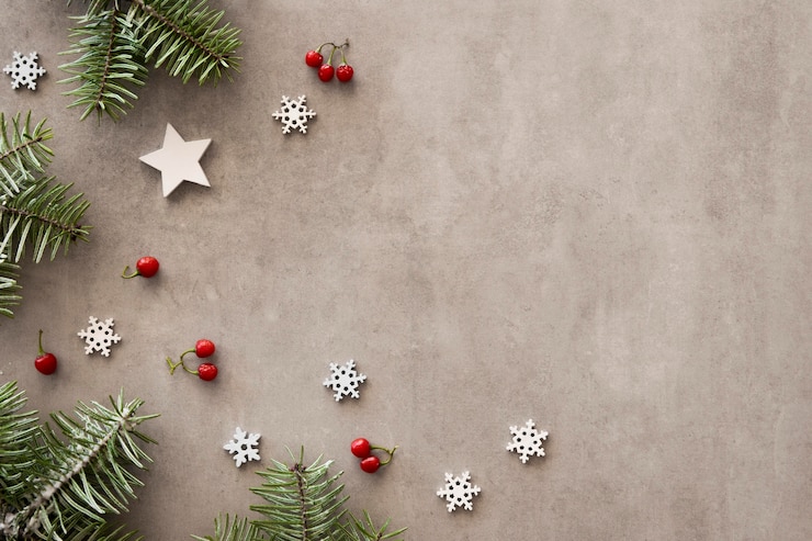 Photo gratuit flay jeter du beau concept de la veille de noël